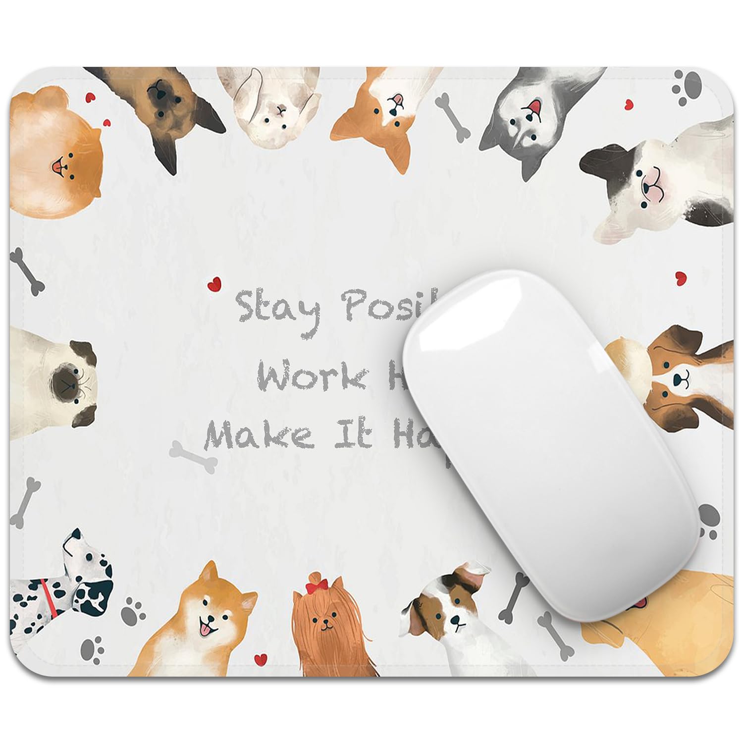 FROGIGO Mouse Pad with Stitched Edges - Cute Floral Mousepad for Women, 9.25 x 7.75 inch Washable Square Desk Pad, Non-Slip Rubber Base, Office Home Laptop Accessories - Vintage Garden