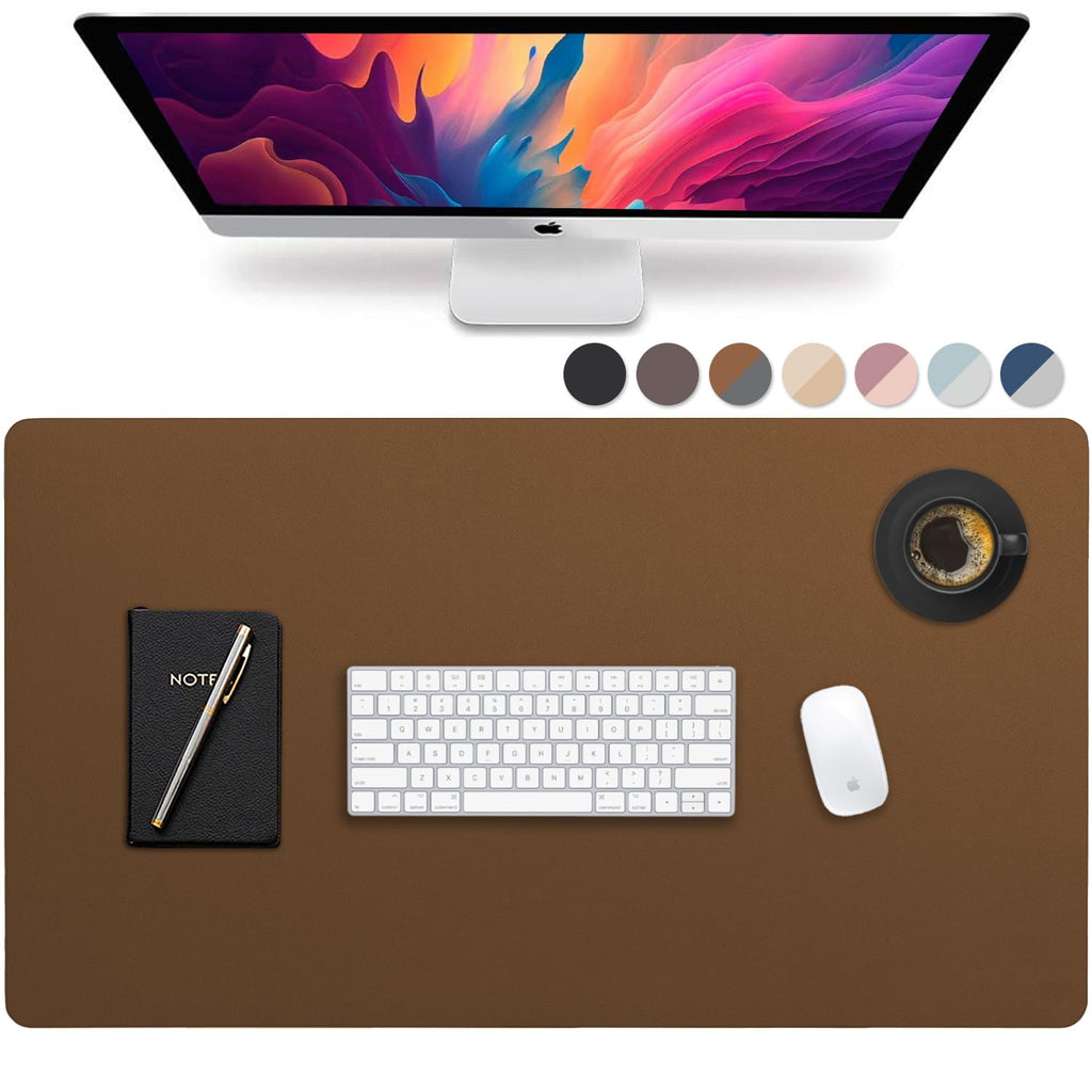 Vine Creations Leather Desk Mat 24" x 17", Desk Protector, PU Leather Desk Pad, Small Desk Pad Mat, Desk Blotter, Desk Pads on Top of Desks, Small Desk Mat for Home or Office (Black)