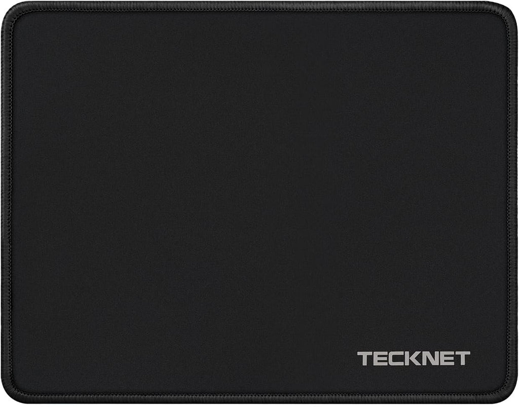 TECKNET Mouse Pad with Durable Anti-fray Stitching, Black Small Mousepad