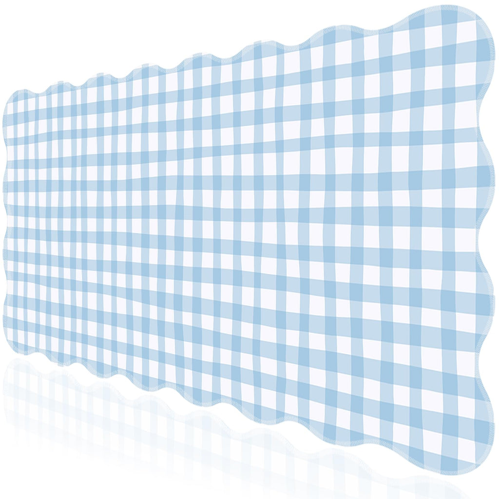 L-SPOUTTO Green Mouse Pad,Geometric Desk Mat XXL Large Scalloped Gaming Mousepad,35.4x15.7in Non-Slip Rubber Base Keyboard Pad Waterproof Desktop Mat for Laptop Computer Game Home Office-Checkered