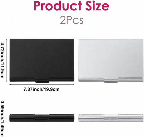 2Pcs Business Card Case, Business Card Holder for Purse