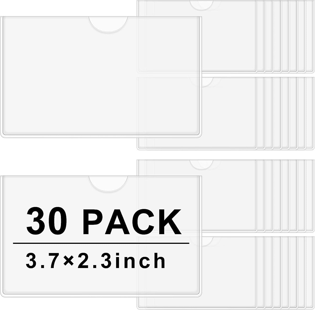 Chinco 30 Pack Self Adhesive Index Card Pockets Top Open,3.7 X 2.3 Inches