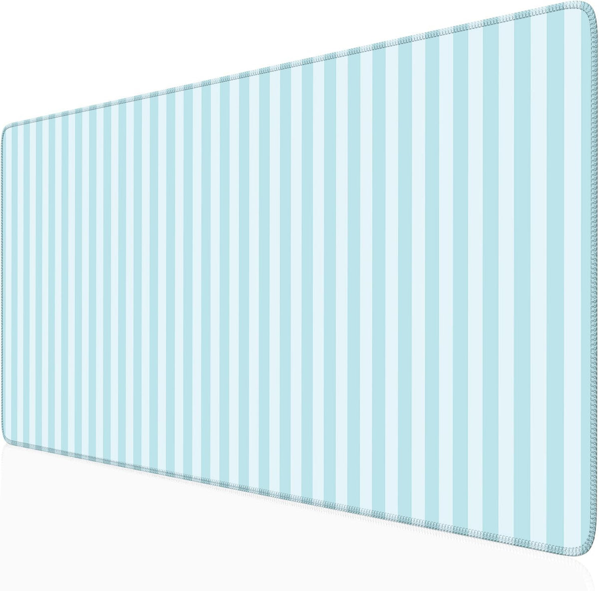 Light Pink Striped Desk Mat Cute Pastel XXL Large Gaming Mouse Pad Desk Pad Kawaii Cozy Aesthetic Keyboard Laptop Computer Mat Home Office Decor for Women