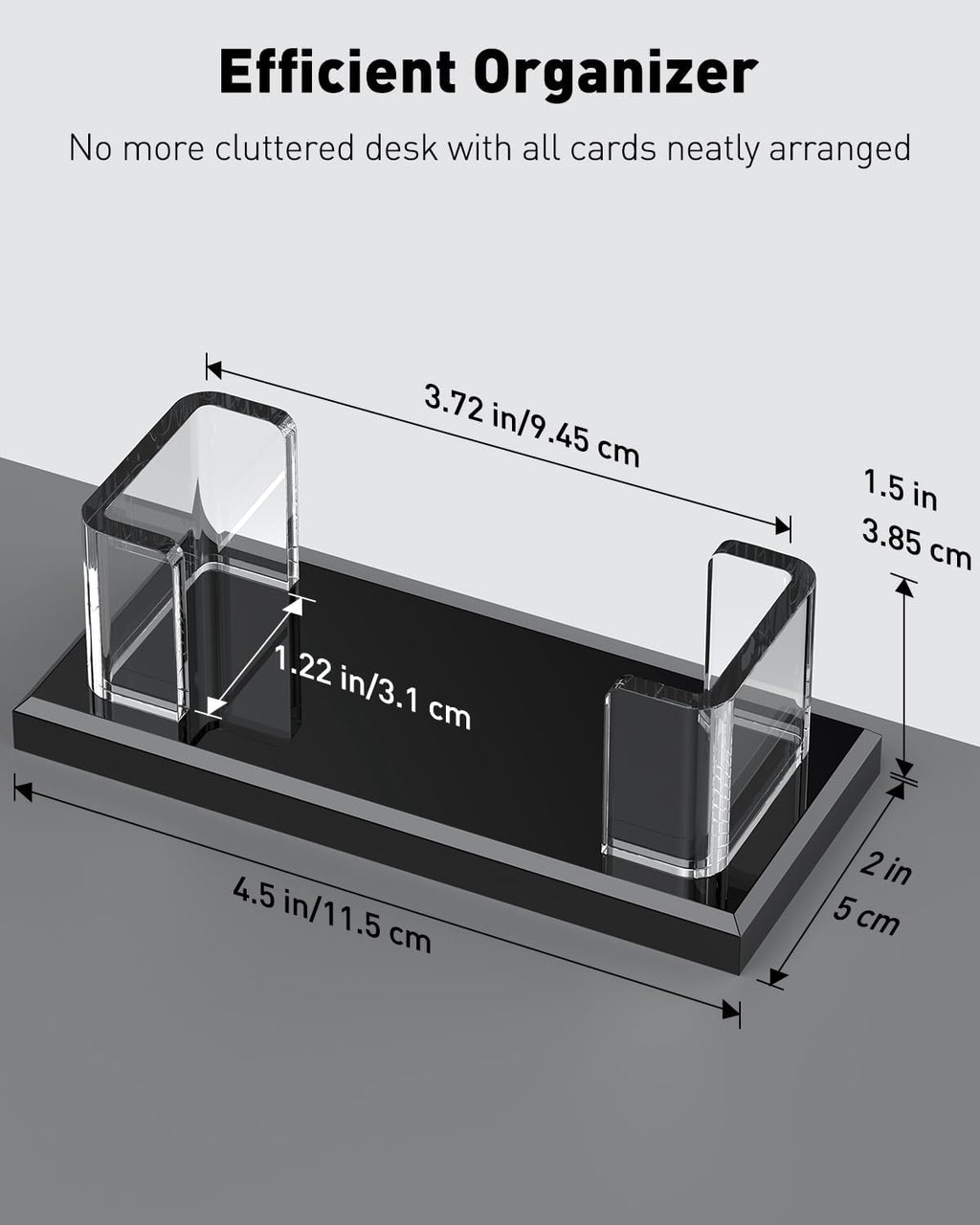 Uniclife Acrylic Business Card Holder for Desk 1 Slot, 60 Card Capacity