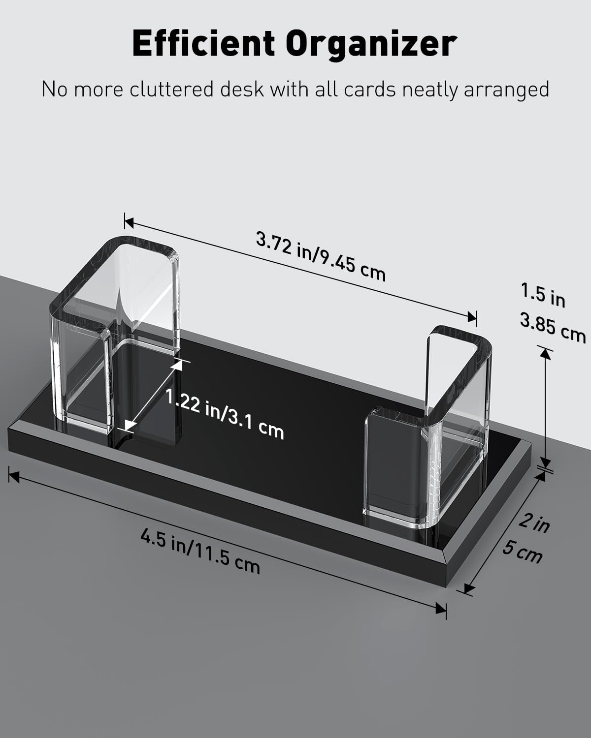 Uniclife Acrylic Business Card Holder for Desk 1 Slot, 60 Card Capacity