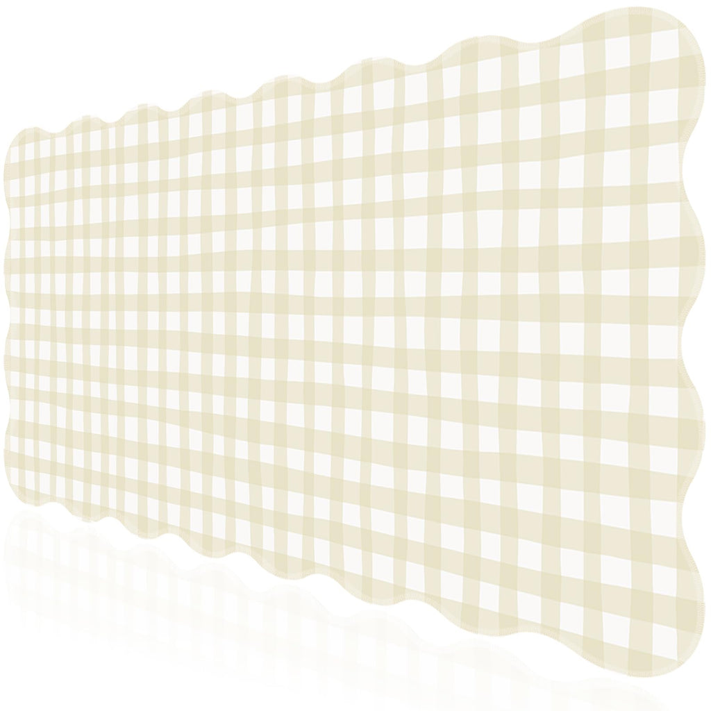 L-SPOUTTO Green Mouse Pad,Geometric Desk Mat XXL Large Scalloped Gaming Mousepad,35.4x15.7in Non-Slip Rubber Base Keyboard Pad Waterproof Desktop Mat for Laptop Computer Game Home Office-Checkered