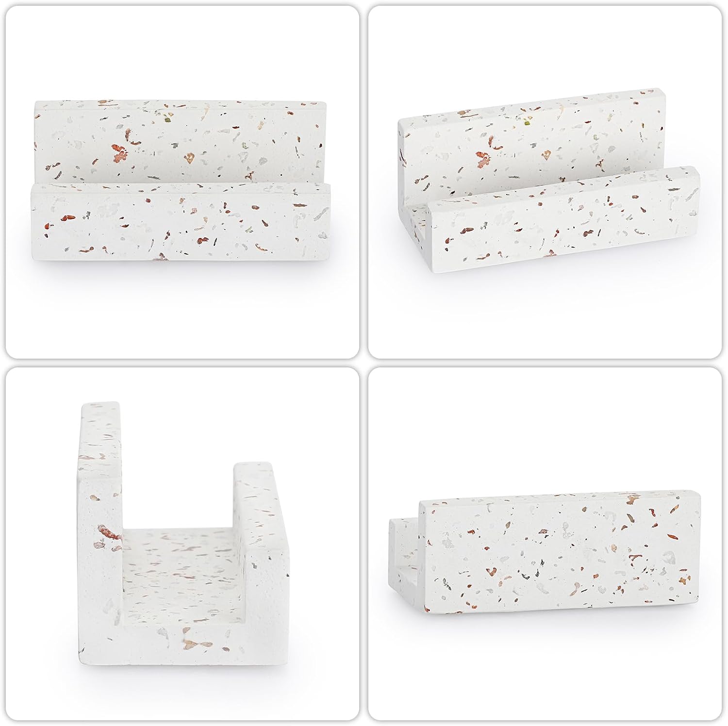 Hipiwe Business Card Holder for Desk Terrazzo Business Card Display Stand