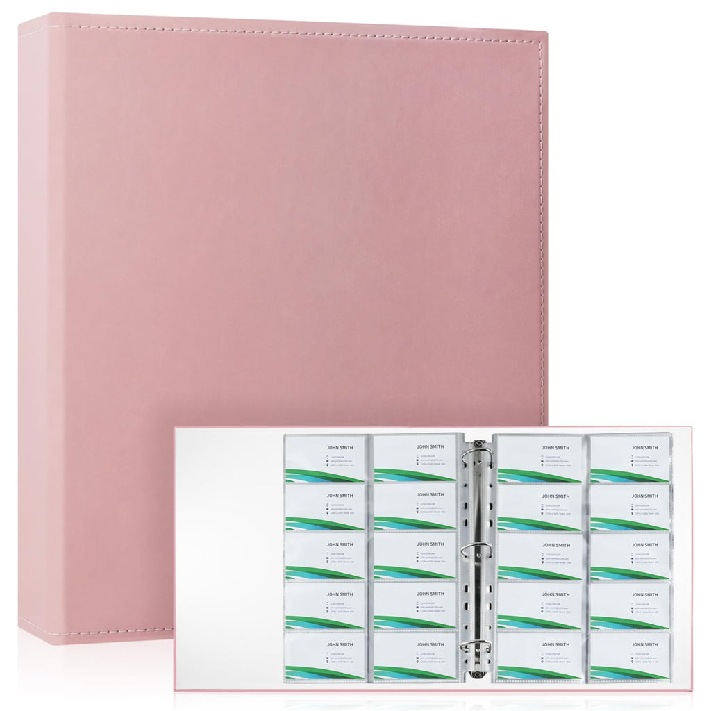BYSTER 30 Pack 600 Pockets Business Card Sleeves Binder Sheets, Ultra-Clear Business Card Pages for 2/3/4 Ring Binder, Double Sided 10 Pocket Credit Card Pages