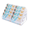 HSYMQ 2 Pack Plastic Business Card Holder for Desk, Clear Acrylic Business Card Organizer, 8 Pockets 4 Layers Business Card Display Stand for Office