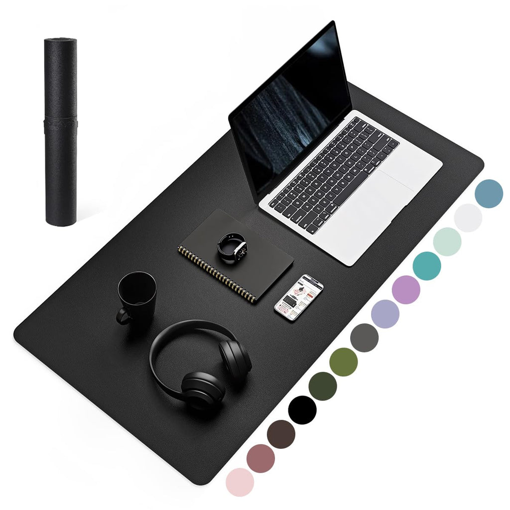 YSAGi Non-Slip Leather Desk Pad, Waterproof Laptop Computer Desk Keyboard Mat, Table Protector Blotter Mat, Large Mouse Pad for Office/Work/Home/Decor(Olive Green, 31.5" x 15.7")