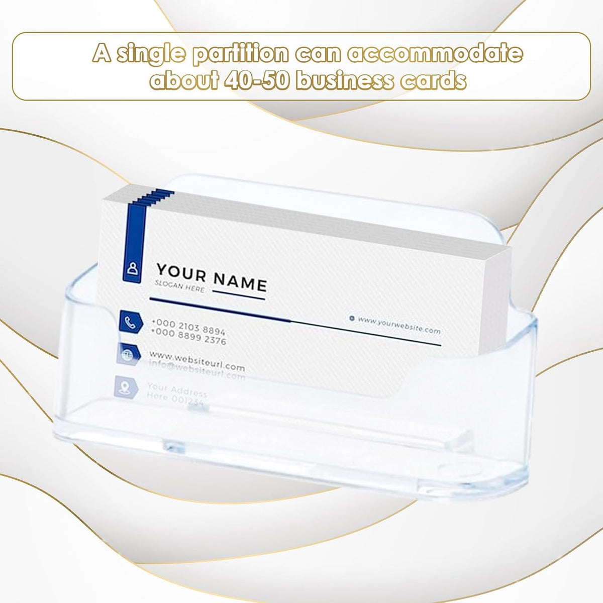 60 Pack Acrylic Business Card Holder Clear Plastic Business Cards