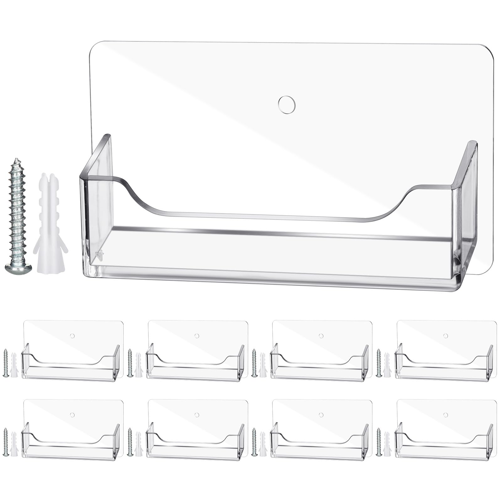Wesiti 4 Pcs Individual Acrylic Business Card Holders, Wall & Desk Display