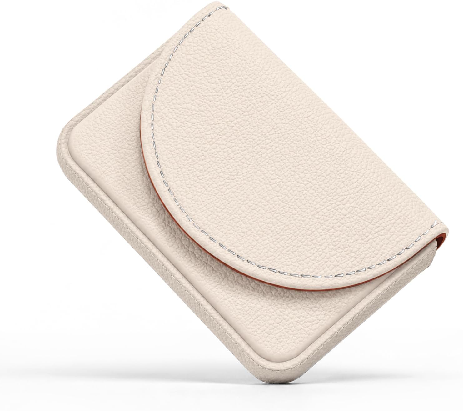 Business Card Holder，PU Leather Business Card Case Wallet White