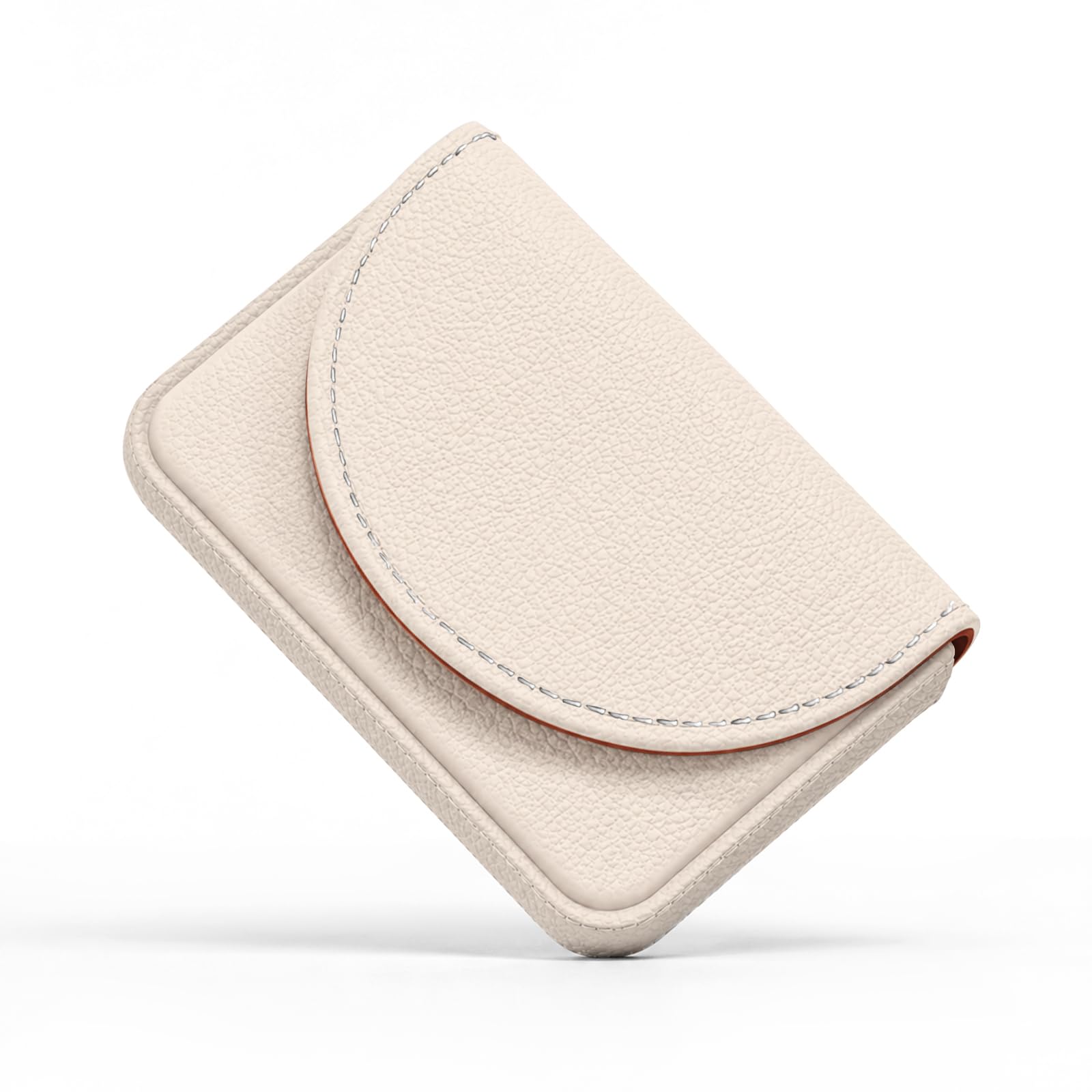 Business Card Holder，PU Leather Business Card Case Wallet White