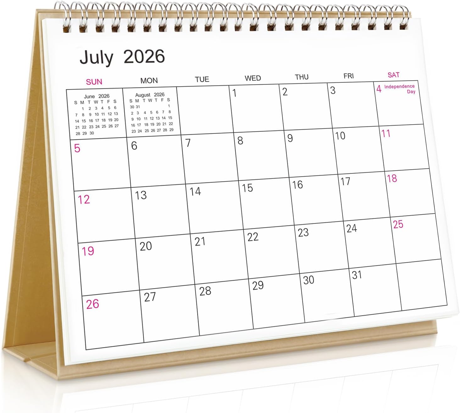 SKYDUE Small Desk Calendar 2026-2027, Jul. 2026 to Dec. 2027, 18 Months Small Desk Calendar with Planner Stickers, 8.5" x 7" Desktop Calendar Planner, Kraft