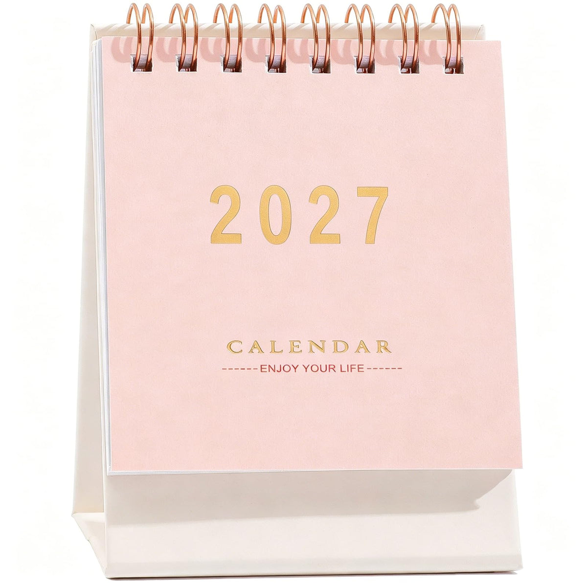 Mini Desk Calendar 2026-2027 - Runs From July 2026 until Dec 2027 Monthy Small Desktop Calendar 250 GSM Thick Paper Twin-Wire Binding for Home or Office (Green)