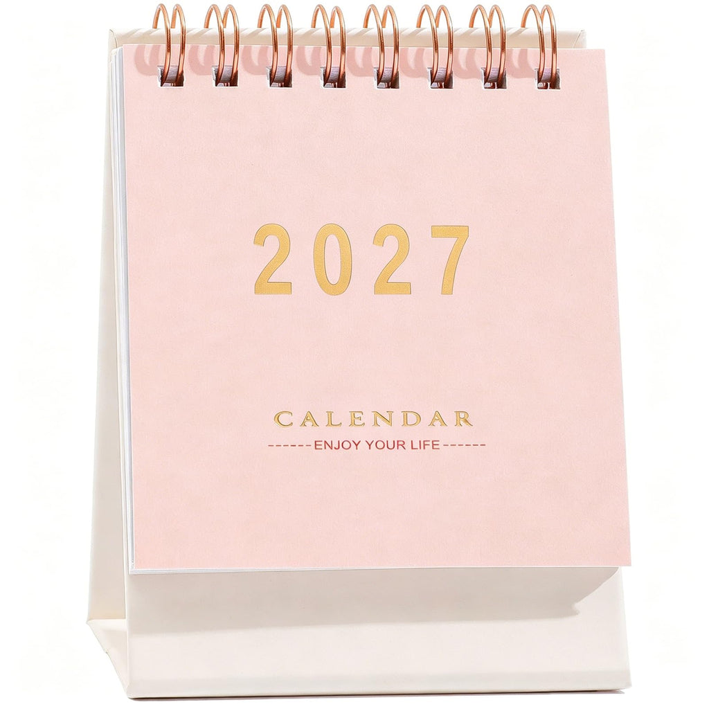 Mini Desk Calendar 2026-2027, Standing Flip Small Desk Calendar- July 2026 to Dec 2027 18 Monthly Desktop Calendar- Thick Paper Twin-Wire Binding for Home or Office (Blue)