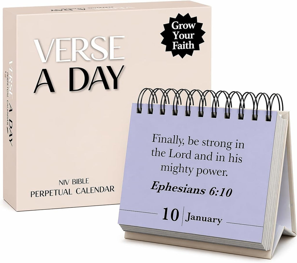 Verse A Day Perpetual Calendar | Enjoy it Year After Year, 365 Christian Verses from the NIV Bible to Inspire Your Daily Devotional, Positive Inspirational Religious Daily Verses for Men & Women