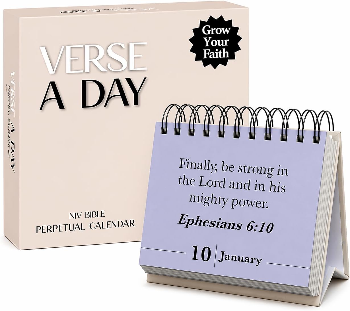 Verse A Day Perpetual Calendar | Enjoy it Year After Year, 365 Christian Verses from the NIV Bible to Inspire Your Daily Devotional, Positive Inspirational Religious Daily Verses for Men & Women