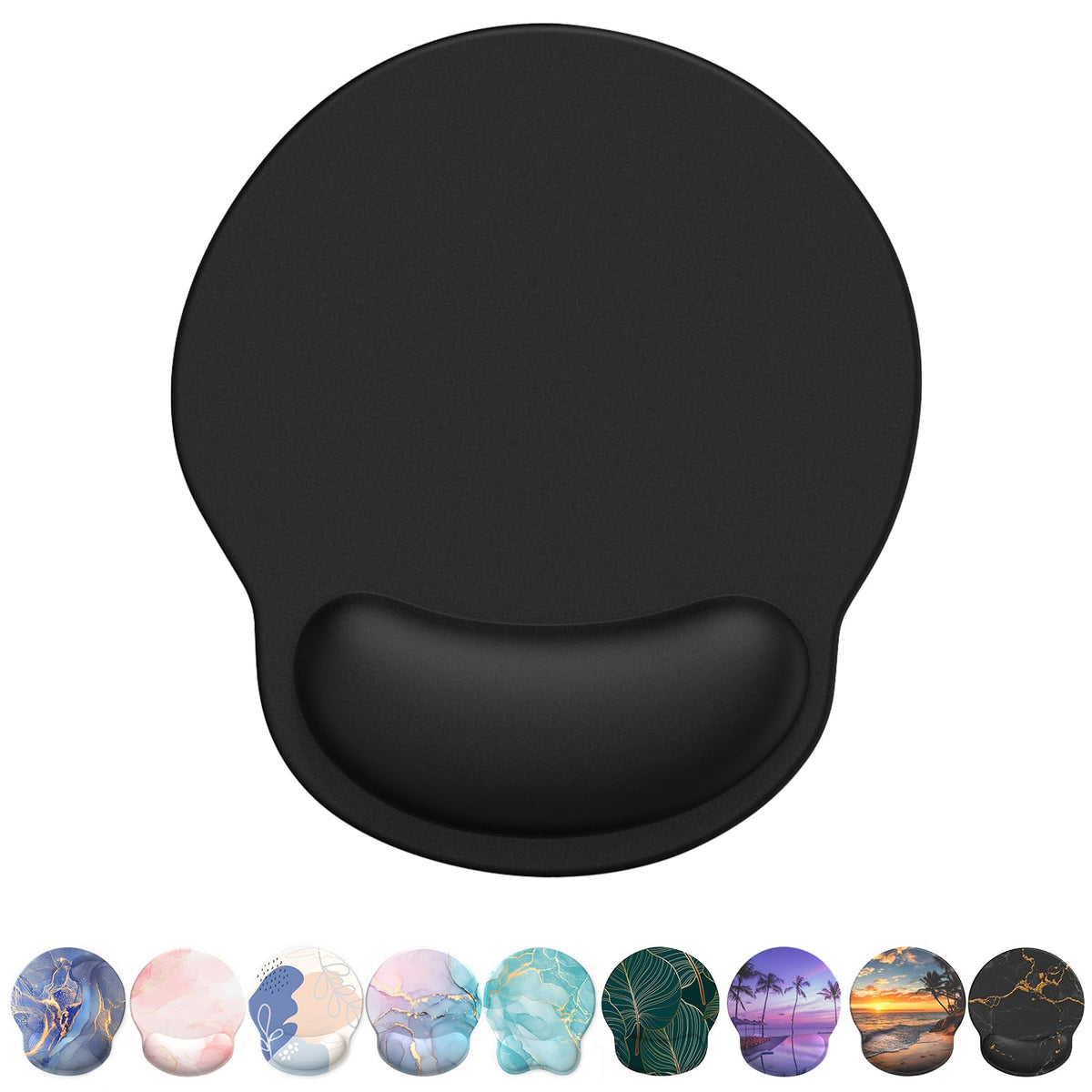 eulps Mouse Pad with Wrist Rest, Comfortable Computer Mousepad with Gel Wrist Support Smooth Surface and Non-Slip PU Base for Pain Relief, Laptop, Office & Home (Rose)