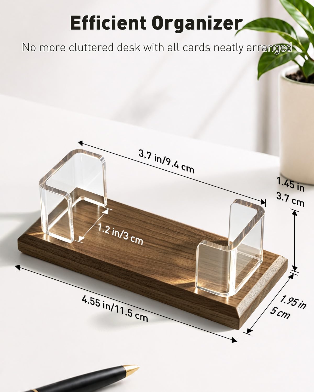 Uniclife Wooden Business Card Holder for Desk Business Card Display Stand
