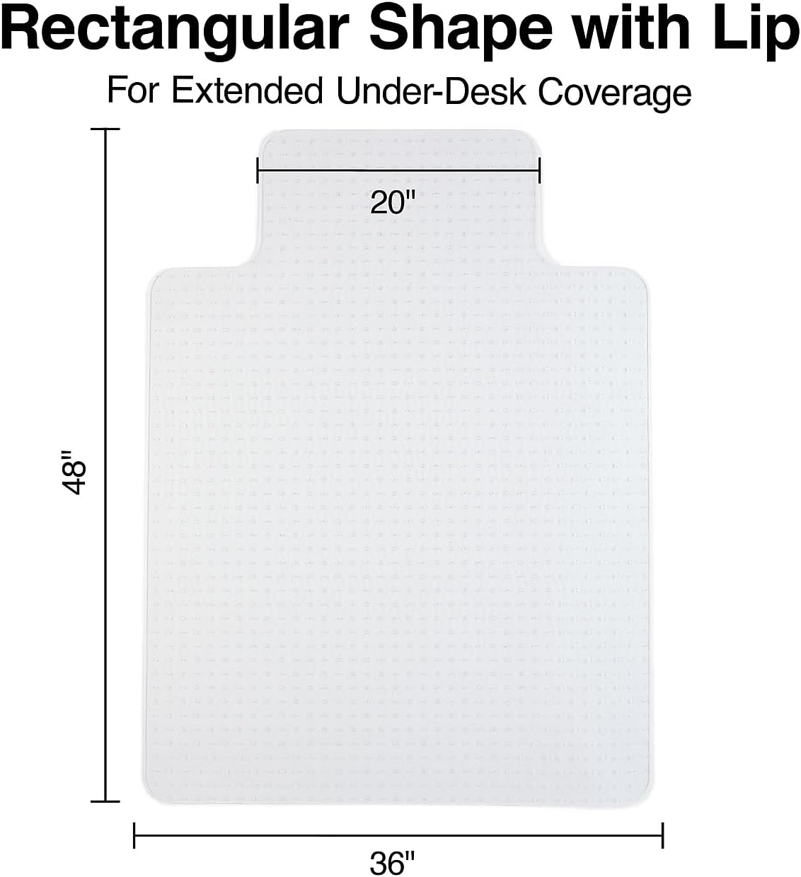 Staples Office Chair Mat, Clear, 35.5x47.5 Inch, Flat-Pile Carpet, with Lip