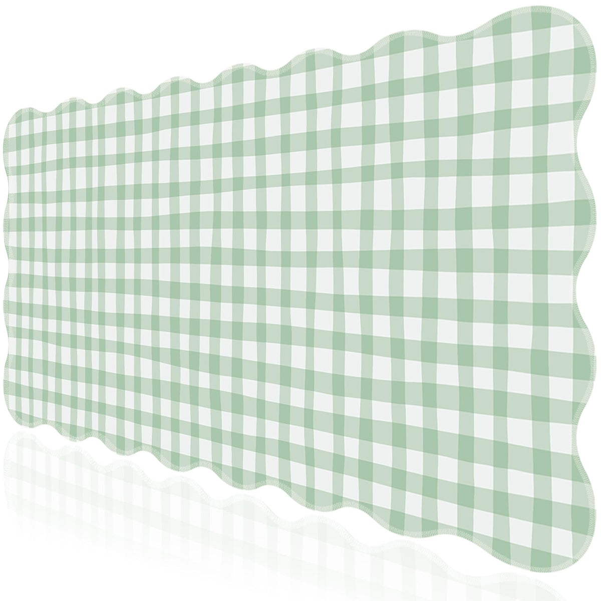 L-SPOUTTO Green Mouse Pad,Geometric Desk Mat XXL Large Scalloped Gaming Mousepad,35.4x15.7in Non-Slip Rubber Base Keyboard Pad Waterproof Desktop Mat for Laptop Computer Game Home Office-Checkered
