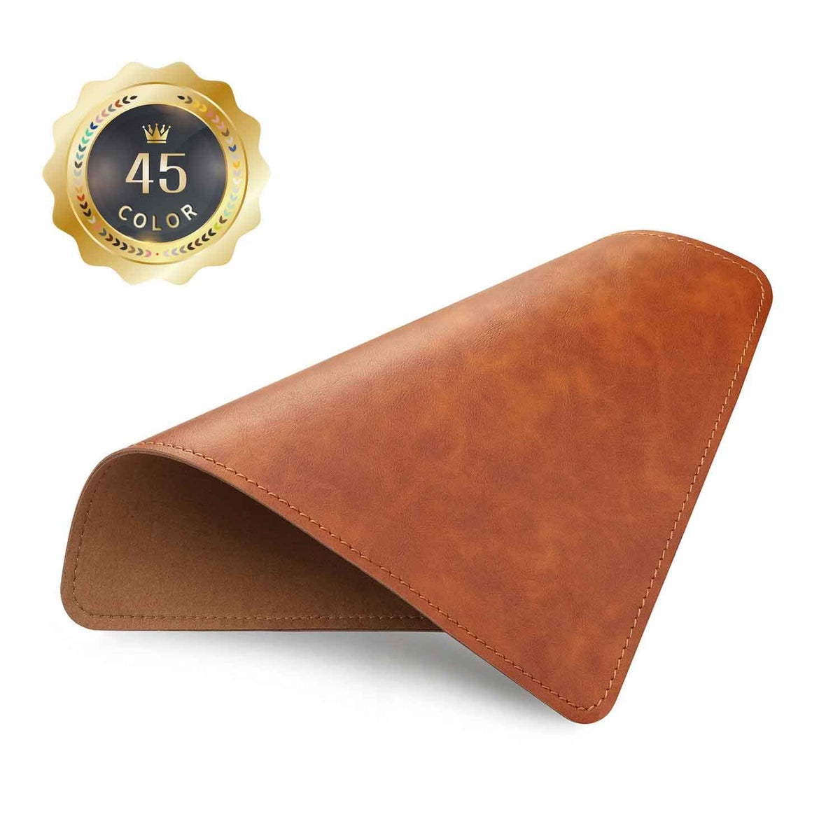 Mouse Pad, PU Mouse Pad，Leather Mouse Pad with Stitched Edge Micro-Fiber Base with Non-Slip Waterproof，Mouse Pad for Computers，Laptop, 8x11Inch (Caramel Brown)