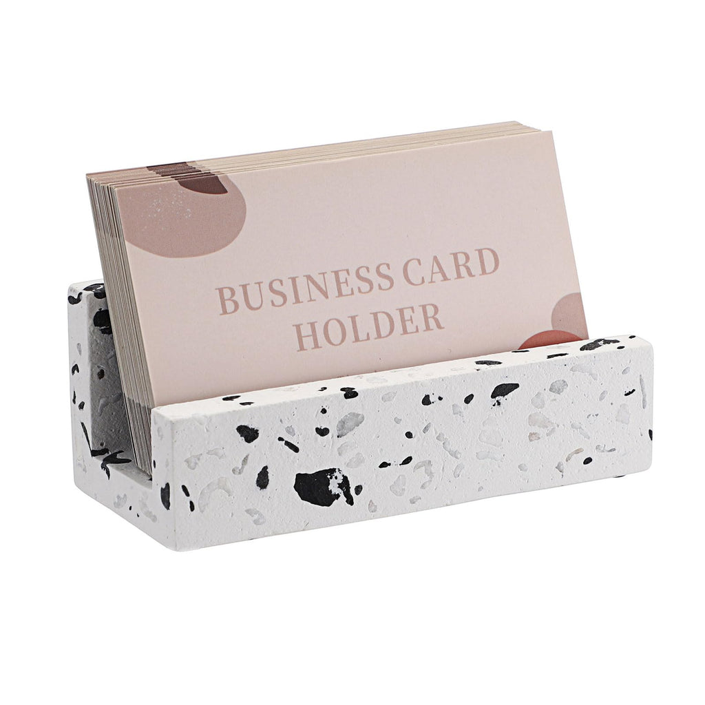 Hipiwe Business Card Holder for Desk Terrazzo Business Card Display Stand