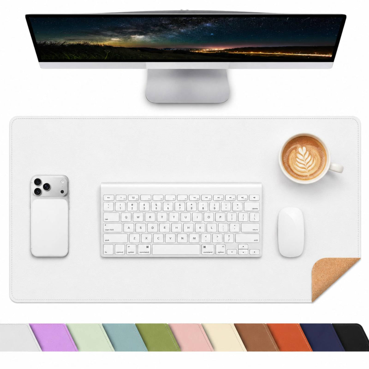 AFIING Large Desk Mat, 47" x 17", Black