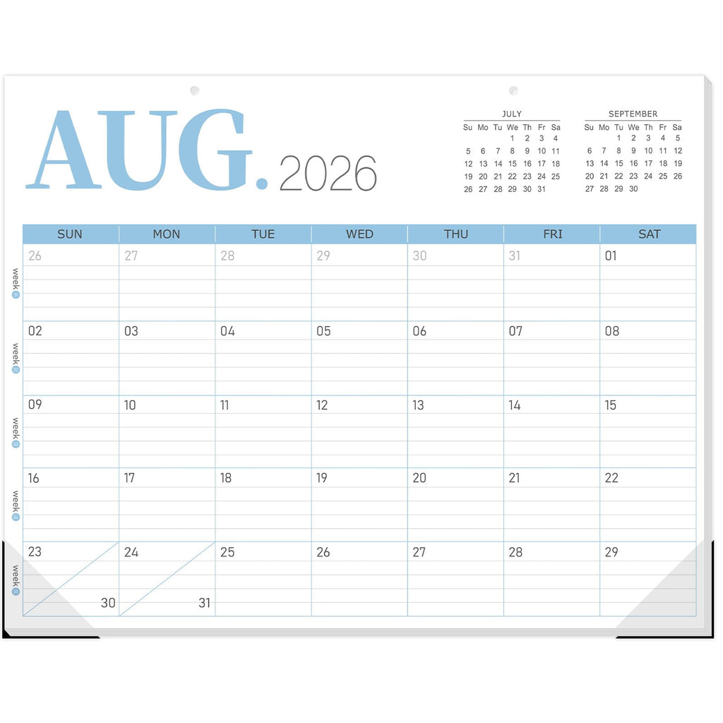GuassLee Desk Calendar 2026-2027, 19 Months (Jun 2026-Dec 2027), 14" x 11"