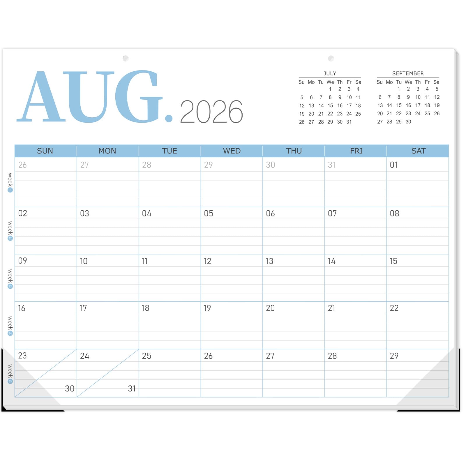 GuassLee Desk Calendar 2026-2027, 19 Months (Jun 2026-Dec 2027), 14" x 11"