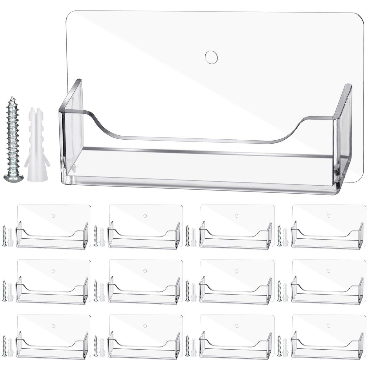 Wesiti 4 Pcs Individual Acrylic Business Card Holders, Wall & Desk Display