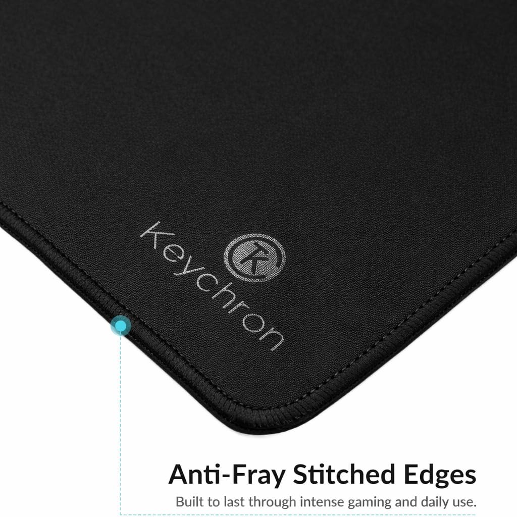 Keychron XL Gaming Mouse Pad Desk Mat, 35.4" × 15.7", Soft Micro-Weave Surface, Non-Slip Rubber Base, Anti-Fray Stitched Edges, Extended Large Mousepad for Gaming & Office – Black
