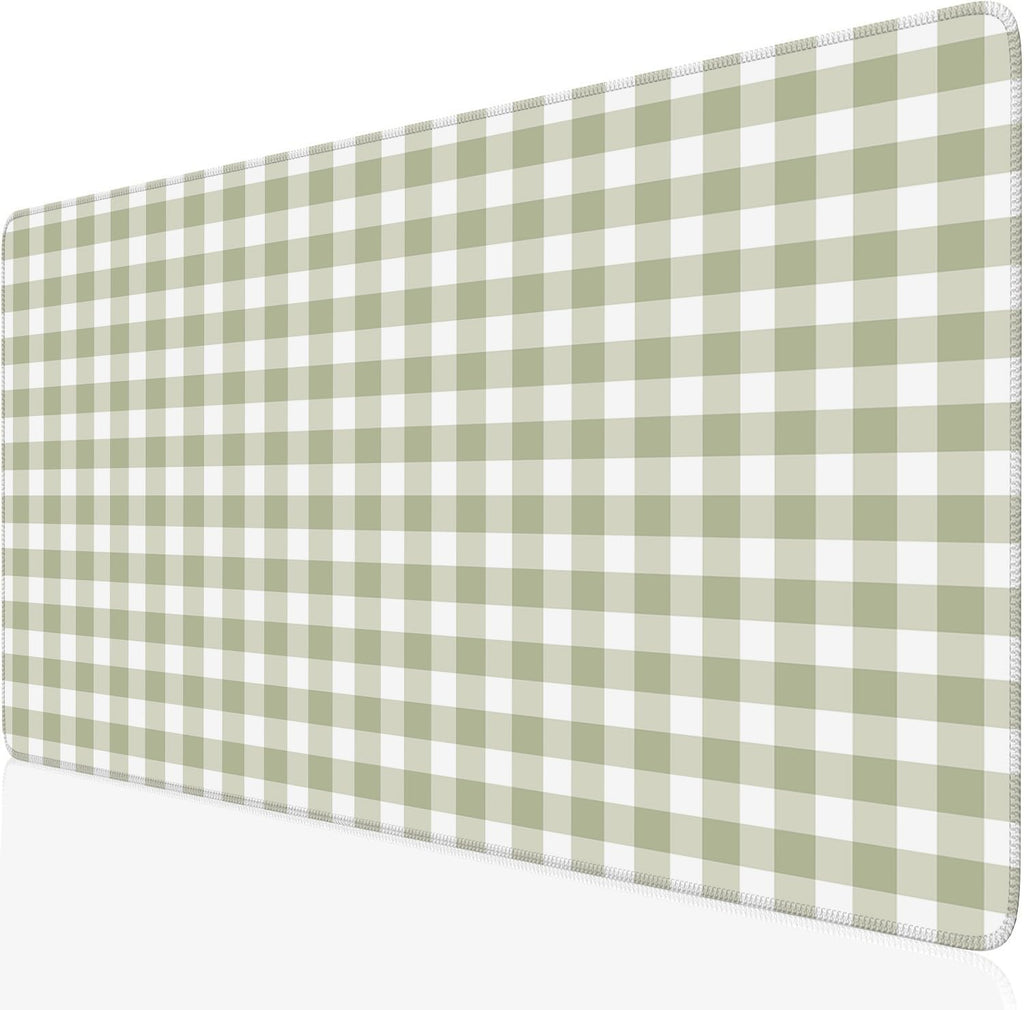 Checkered Desk Mat Cute Pink Pastel XXL Large Mouse Pad Aesthetic Boho Desk Pad with Stitched Edges, Office Decor Keyboard Pad Mouse Mat for Computer