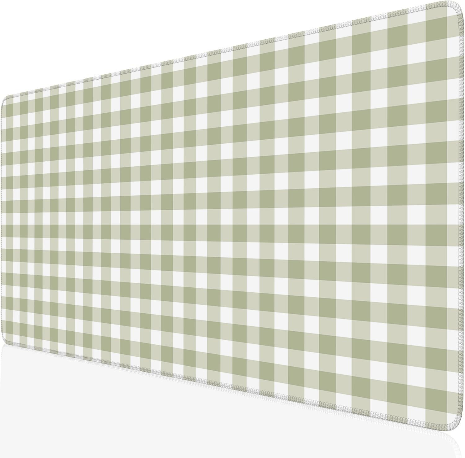 Checkered Desk Mat Cute Pink Pastel XXL Large Mouse Pad Aesthetic Boho Desk Pad with Stitched Edges, Office Decor Keyboard Pad Mouse Mat for Computer