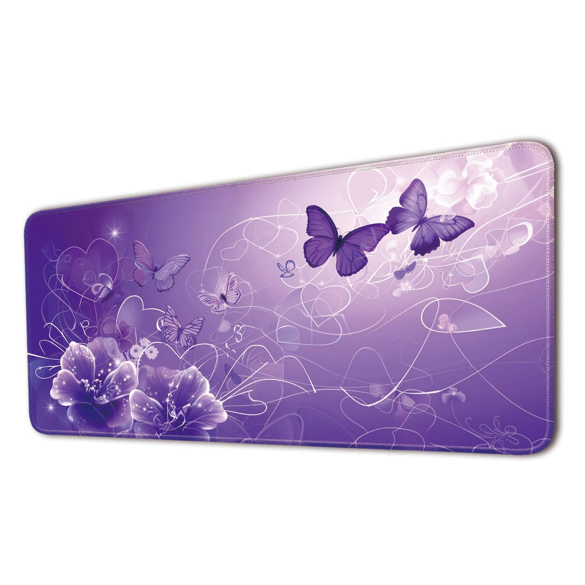 Keyboard Mat, Large Mouse Pad, Purple Butterfly
