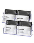 Uniclife 2 Pack Acrylic Business Card Holder for Desk 8 Slots Clear Business Card Display Stand for Men & Women Desktop Business Card Organizer Card Stand for Office Home Exhibition, 480 Card Capacity