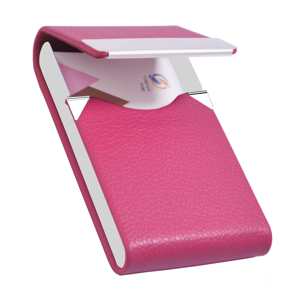 Business Card Holder PU Leather&Metal Business Card Case,Black1