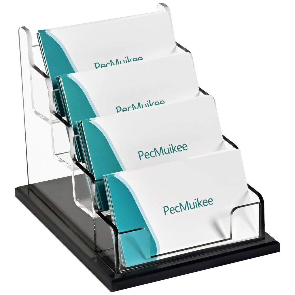 PecMuikee Business Card Holder for Desk，Acrylic Business Card Display Stand,Multiple Business Card Holders for Office, Exhibition, Home, Restaurant (slot 1)