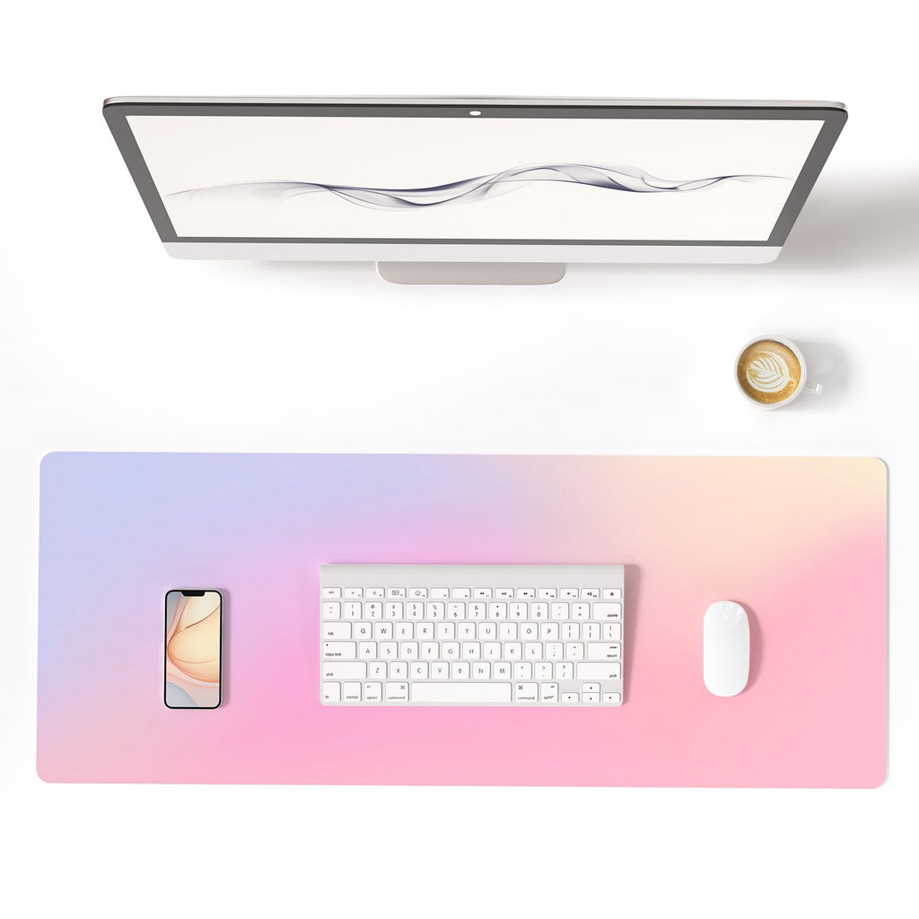 Colorful Star Large Mouse Pad Pink Aesthetic, 31.5 x 15.7 in
