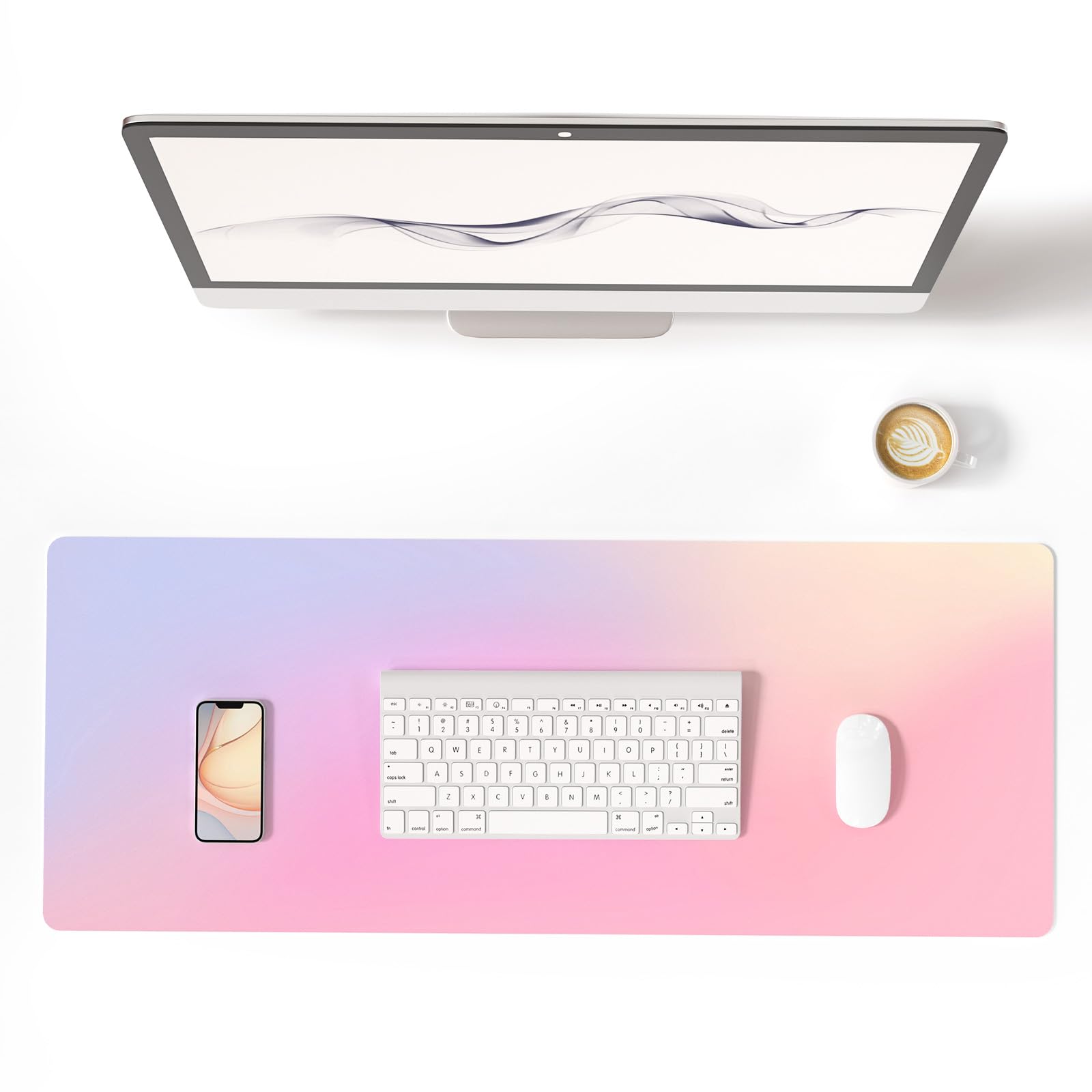 Colorful Star Large Mouse Pad Pink Aesthetic, 31.5 x 15.7 in