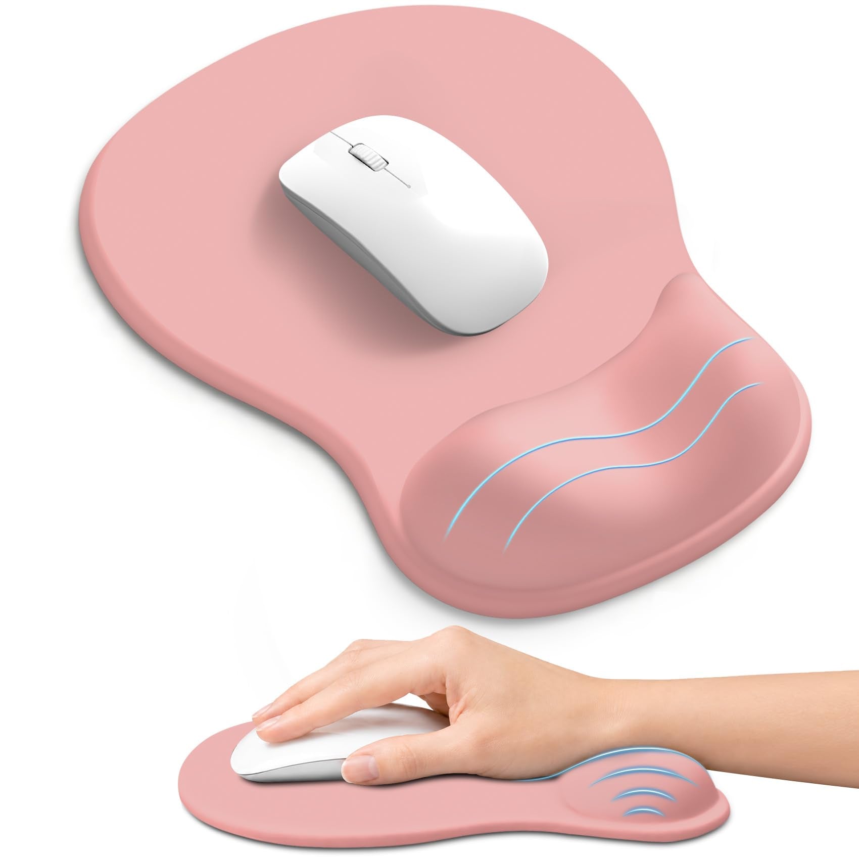 Ergonomic Mouse Pad with Wrist Rest, Gel Wrist Support, Black