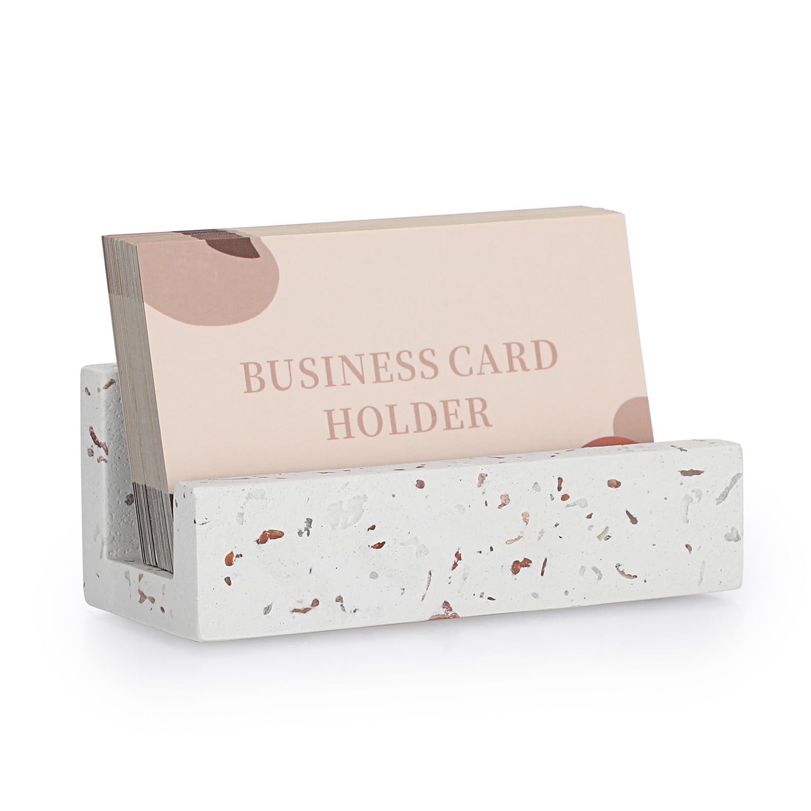 Hipiwe Business Card Holder for Desk Terrazzo Business Card Display Stand