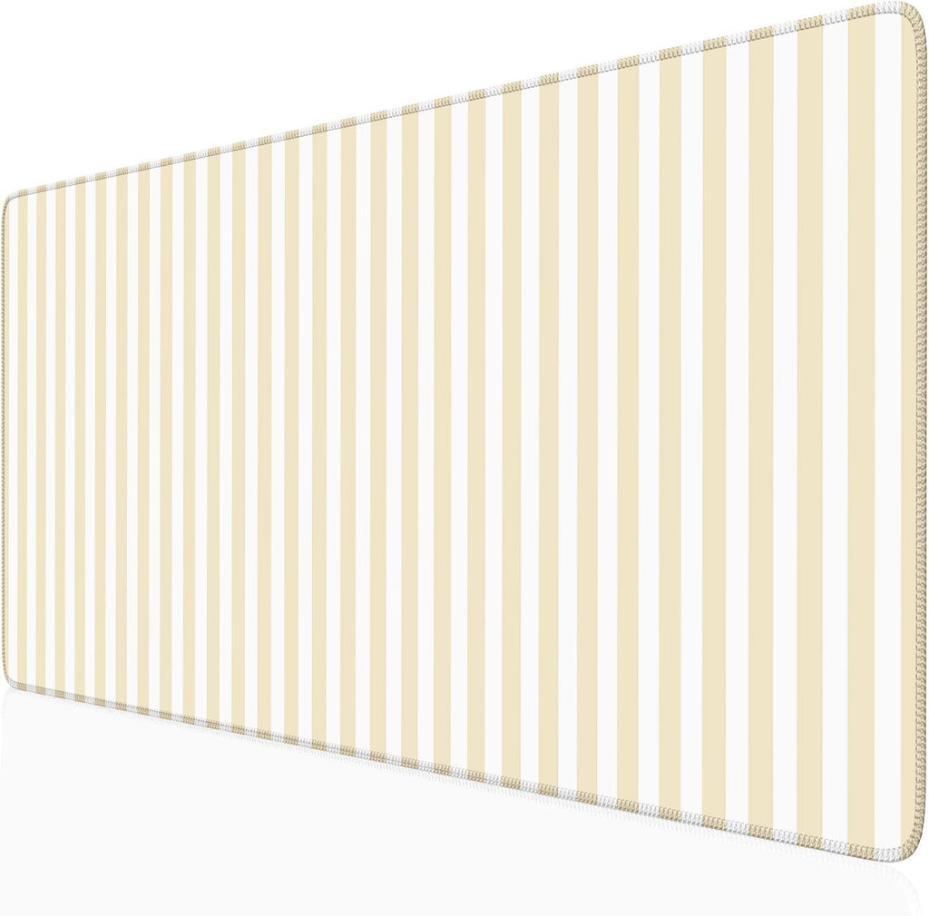 Light Pink Striped Desk Mat Cute Pastel XXL Large Gaming Mouse Pad Desk Pad Kawaii Cozy Aesthetic Keyboard Laptop Computer Mat Home Office Decor for Women