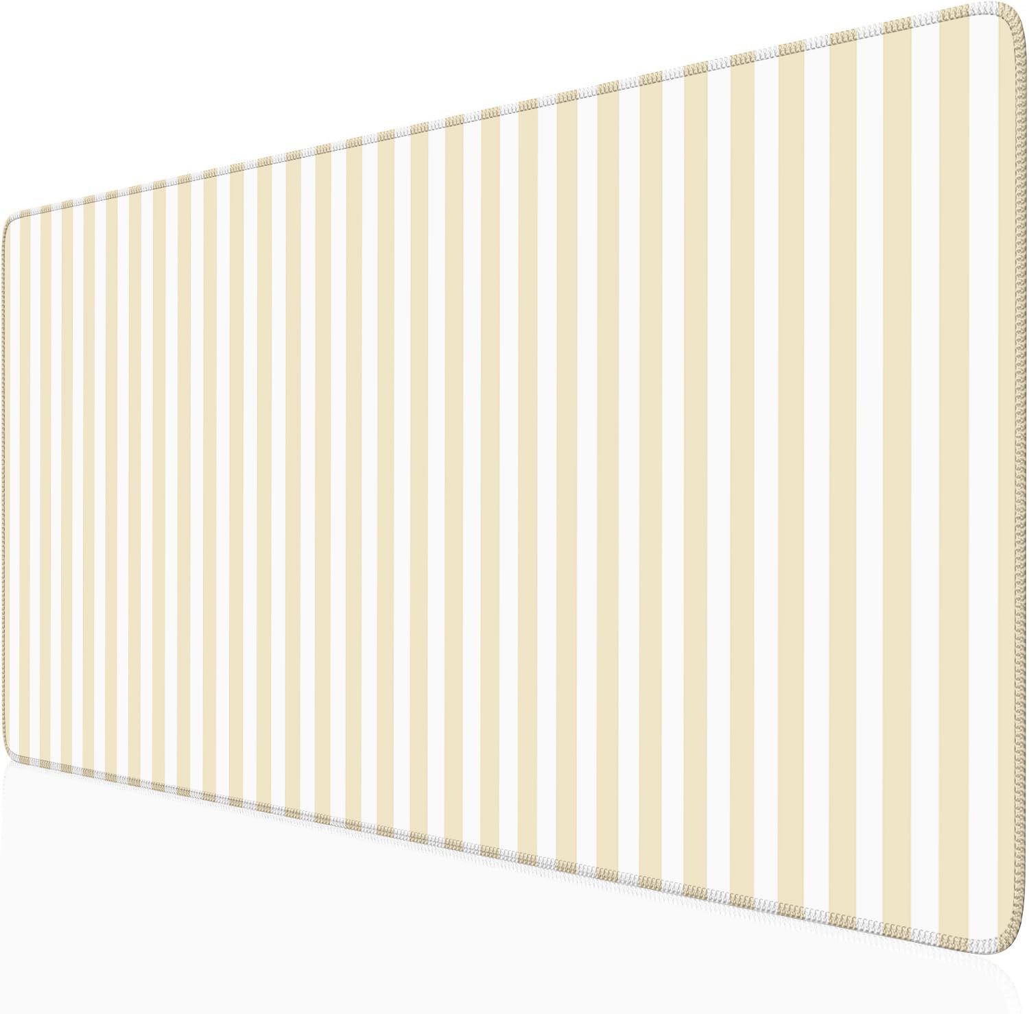 Light Pink Striped Desk Mat Cute Pastel XXL Large Gaming Mouse Pad Desk Pad Kawaii Cozy Aesthetic Keyboard Laptop Computer Mat Home Office Decor for Women