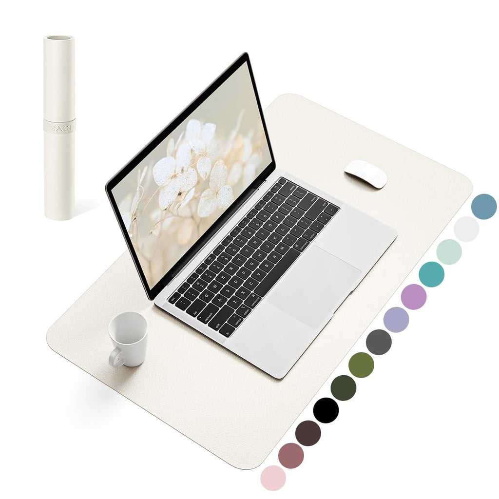 YSAGi Non-Slip Leather Desk Pad, Waterproof Laptop Computer Desk Keyboard Mat, Table Protector Blotter Mat, Large Mouse Pad for Office/Work/Home/Decor(Olive Green, 31.5" x 15.7")