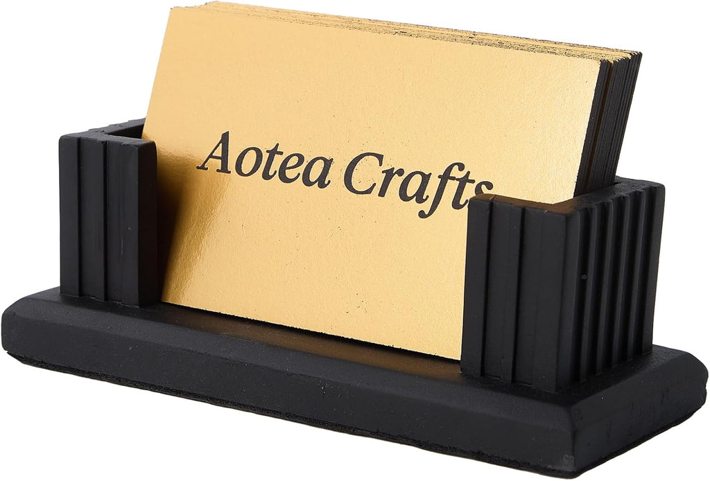 Concrete Business Card Holder Desk - Business Card Display Stand - Black