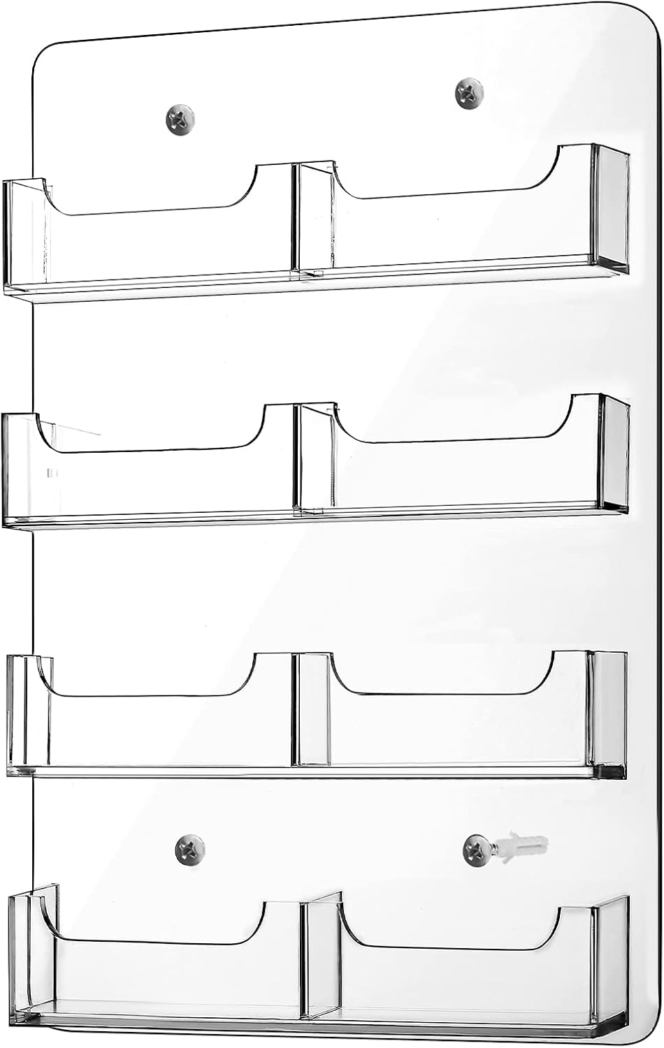 Hillban Acrylic Business Card Holder Wall Mount Office, 8 Pockets