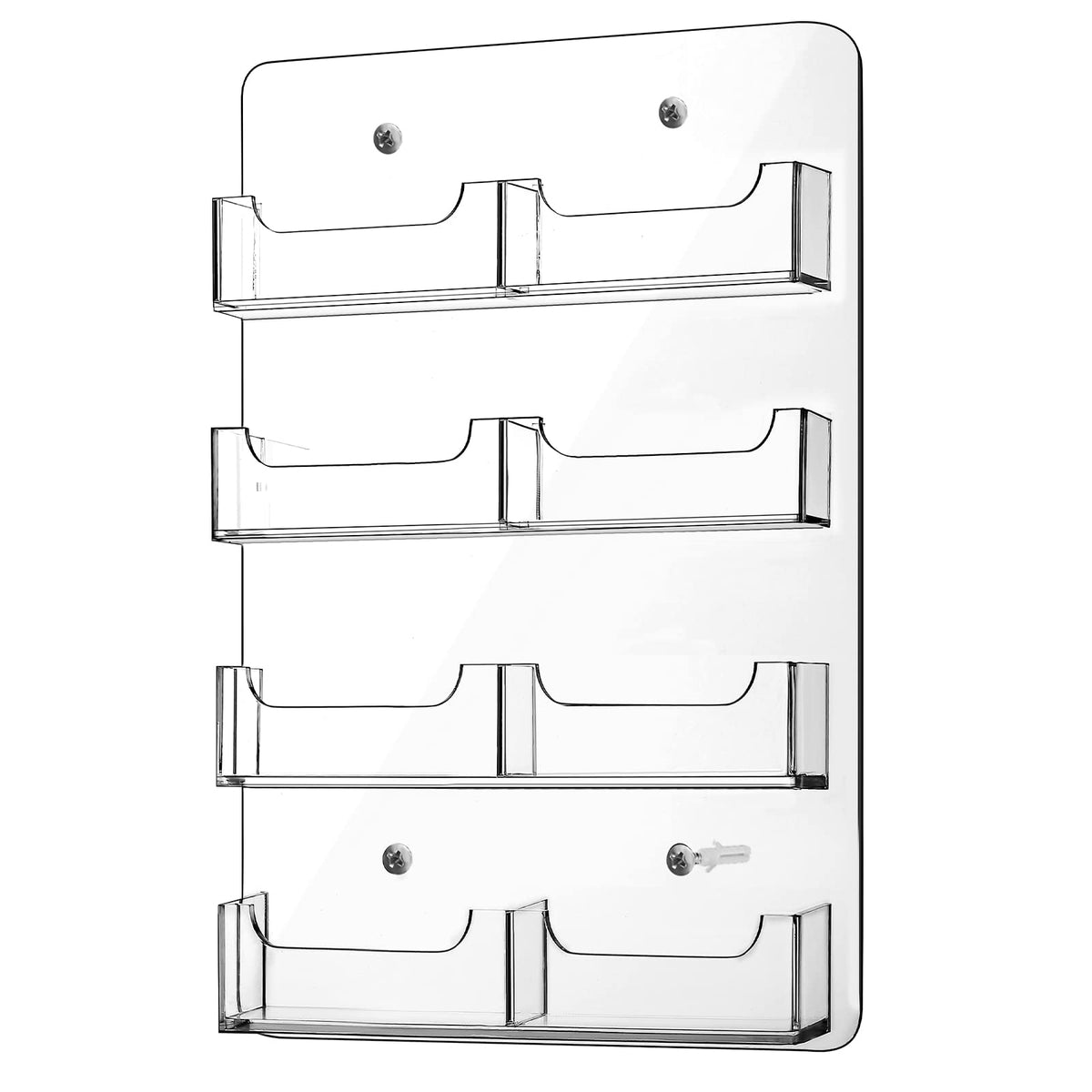 Hillban Acrylic Business Card Holder Wall Mount Office, 8 Pockets